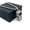 304 Stainless Steel Punk Whistle Pendant Necklaces BE9352-2