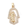Brass Clear Cubic Zirconia Pendants KK-Z050-04G-1