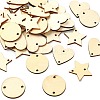 180Pcs 3 Styles Undyed Unfinished Wood Links WOOD-CJ0002-24-9