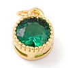 Real 18K Gold Plated Brass Inlaid Cubic Zirconia Charms ZIRC-L100-081G-01-2