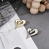 2Pcs 2 Colors Alloy Heart Brooch Pin JEWB-CP0001-61-4