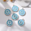 Platinum Plated Alloy Enamel Charms X-ENAM-S118-04G-P-5