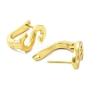 Brass Letter Stud Earrings for Women EJEW-A038-01S-G-2