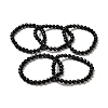 Natural Black Tourmaline Beaded Stretch Bracelets BJEW-K233-01A-03-1