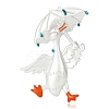 Duck Holding Umbrella Enamel Pins JEWB-B035-02MS-1