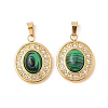 Synthetic Malachite Oval Pendants STAS-L280-15G-1