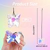 3Pcs Glass Butterfly Pendant Decorations AJEW-FH0005-36-2