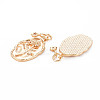 Brass Gold Quartz Rhinestone Pendants KK-S364-212-2