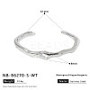 304 Stainless Steel Micro Pave Clear Cubic Zirconia Cuff Bangles for Women WG3B407-05-1