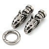 Tibetan Style 304 Stainless Steel Spring Gate Rings FIND-Z046-04AS-01-1