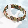 Natural Unakite Beaded Stretch Bracelets for Unisex G-K303-02H-3