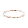 Gold-tone Miyuki Elastic Crystal Beaded Bracelet with Acrylic Tube Beads ST1720582-1