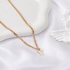 1Pc 304 Stainless Steel Letter Pendant Necklaces NJEW-LP0001-33F-G-3