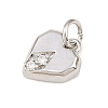 Brass Micro Pave Clear Cubic Zirconia Pendants KK-G544-05P-01-2