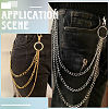 1Pc Alloy Twisted Chain 3 Layered Chain Belts for Women Men AJEW-CY0002-25P-5