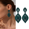 1 Pair Rhinestone Horse Eye Dangle Stud Earrings EJEW-LP0002-92B-1
