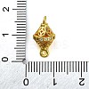 Brass Micro Pave Clear Cubic Zirconia Hollow Bicone Connector Charms KK-A230-05E-G-3