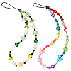 2 Styles Rainbow Resin Beaded Mobile Phone Lanyard Wrist Strap HJEW-GF0001-46-1