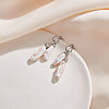 Nuggets Natural Pearl Dangle Stud Earrings EJEW-G411-01P-3