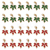 SUPERFINDINGS 24Pcs 2 Colors Brass Cubic Zirconia Charms KK-FH0004-25-1