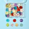 56Pcs 7 Colors Spray Painted Natural Capiz Shell Connector Charms SSHEL-FS0001-09-7