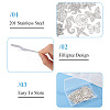 16Pcs 16 Styles 201 Stainless Steel Etched Metal Embellishments Connector Charms STAS-TA0003-39-4