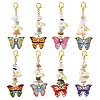 8Pcs Butterfly Alloy Enamel Pendant Decorations HJEW-JM04157-2