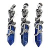 Dyed Natural Lapis Lazuli Faceted Double Termimal Pointed Big Pendants G-P547-03AS-05A-1