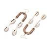 Natural Cowrie Shell Dangle Earrings EJEW-JE06344-4