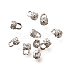 925 Sterling Silver Micro Pave Clear Cubic Zirconia Cord Ends STER-B006-01P-1