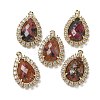 Natural Rhodonite Faceted Teardrop Pendants G-I375-01G-09-1