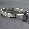 Roman Number Pattern 304 Stainless Steel Hinged Bangles for Couple FS-WG2D392-01-1
