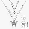 Alloy Butterfly Pendant Necklaces for Women JN1064A-3
