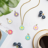 6Pcs 6 Colors Brass Enamel Pendants KK-BBC0021-50-7