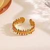 304 Stainless Steel Enamel Open Cuff Rings LS-RJEW-M072-20G-1