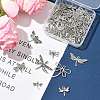 50Pcs 7 Styles Tibetan Style Alloy Dragonfly Pendants TIBEP-FS0001-43-7