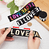 FINGERINSPIRE 8 Yards 4 colors Flat Printed Love Polyester Elastic Wide Band OCOR-FG0001-86-3