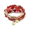 Bohemian Handwork Multi-Colored Stone Beaded Bracelet AJEW-Z038-01B-1