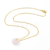 Rondelle Natural Rose Quartz Pendant Necklaces NJEW-JN03237-02-2