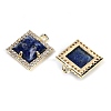 Natural Lapis Lazuli Faceted Square Charms G-I375-06G-02-2