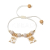 Natural Lava Rock & Natural Howlite & Glass Seed Beaded Braided Bracelets BJEW-MZ00063-01-1