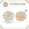 WADORN 1 Pair Flower ABS Imitation Pearl Detachable Alloy Shoe Buckle Clips DIY-WR0004-08A-2