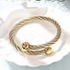 304 Stainless Steel Torque Bangles Bangles for Women BJEW-M042-07GP-1