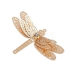 Brass Crystal Rhinestone Hollow 3D Dragonfly Connector Charms KK-A261-07KCG-2