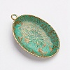 Tibetan Style Alloy Pendant Cabochon Settings X-PALLOY-F187-45ABG-2