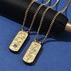 304 Stainless Steel Rectangle Number Pendant Necklaces NJEW-D300-01G-07-3