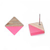 Transparent Resin & Wood Stud Earrings EJEW-N017-005A-A06-3