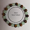 Natural Tiger Eye & Glass Round Beaded Bracelets FS-WG07496-01-3