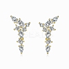 925 Sterling Silver with Cubic Zirconia Stud Earrings for Women EJEW-Z052-01G-1