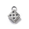 925 Sterling Silver Dice Charms with Jump Rings STER-R001-02S-1